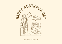 Bondi Beach Postcard Image Preview