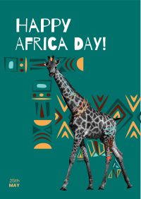 Giraffe Ethnic Pattern Flyer Design