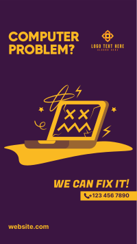 Computer Problem Repair Facebook Story Design