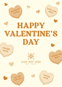 Valentine Candy Hearts Flyer Design