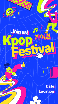 Trendy K-pop Festival Facebook Story Design