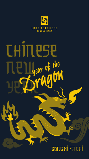 Playful Chinese Dragon Facebook story Image Preview
