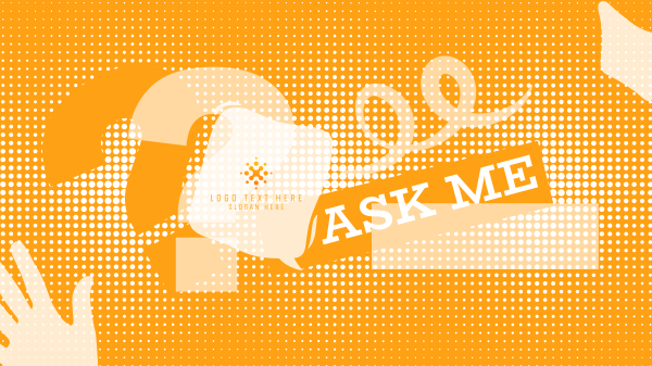 Ask Me Halftone Zoom Background Design Image Preview