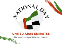 National UAE Flag Postcard Design