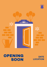 Opening Soon Door Poster Design