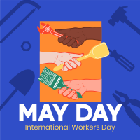 Hand in Hand on May Day Linkedin Post Design