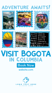 Travel to Colombia Postage Stamps Facebook story Image Preview