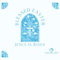 Easter Stained Glass Linkedin Post Design