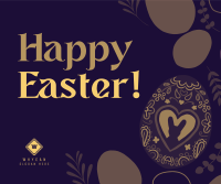 Eggs and Flowers Easter Greeting Facebook Post Design