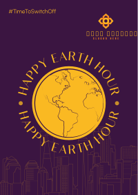 Earth Hour Lineart Poster Image Preview