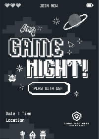 Pixelated Game Night Flyer Design