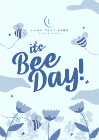 Happy Bee Day Garden Flyer Design