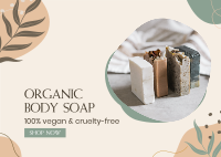 Organic Body Soap Postcard Design