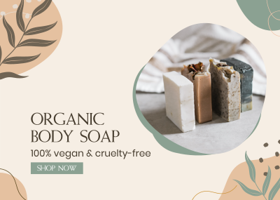 Organic Body Soap Postcard Image Preview