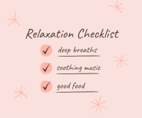 Relaxation Checklist Facebook Post Design
