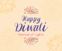 Lotus Diwali Greeting Facebook Post Design