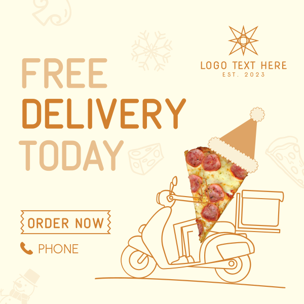 Holiday Pizza Delivery Instagram Post Design Image Preview