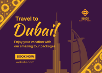 Dubai Travel Booking Postcard Image Preview