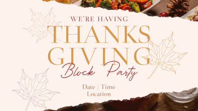 Elegant Thanksgiving Party Facebook event cover Image Preview