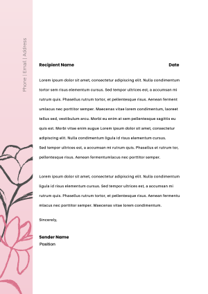 Floral Brush Outline Letterhead Image Preview