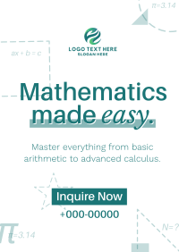  Mathematics Private Tutor Poster Preview