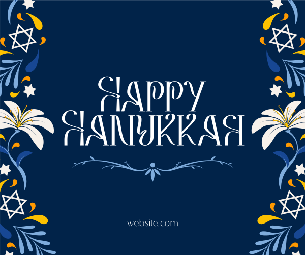 Hanukkah Flower Burst Facebook Post Design Image Preview