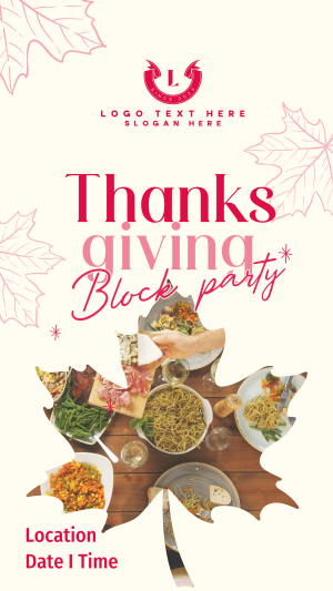 Thanksgiving Block Party Instagram story Image Preview