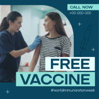 Free Vaccine Week Instagram Post Design