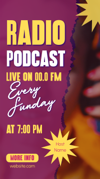 Live Radio Podcaster Facebook Story Design