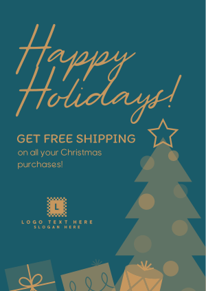 Christmas Free Shipping Poster Image Preview