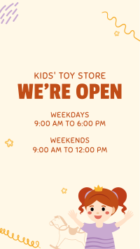 Toy Shop Hours Facebook Story Design