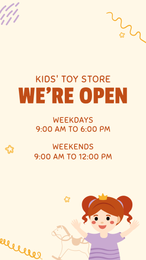 Toy Shop Hours Facebook story Image Preview
