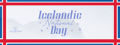 Textured Icelandic National Day Facebook cover Image Preview
