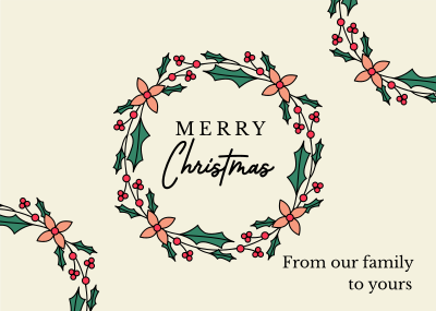 Christmas Wreath Greeting Postcard Image Preview