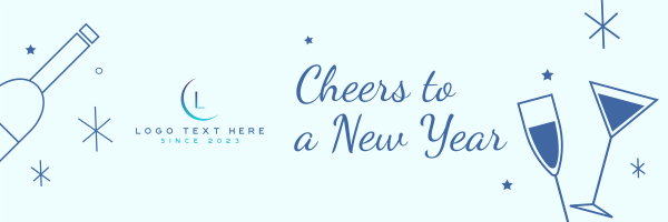 New Year Cheers Twitter Header Design Image Preview