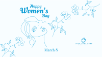 Floral Women's Day  Zoom background Image Preview