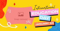Quirky Cute Education Day Facebook ad Image Preview