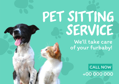 Pet Sitting Service Postcard Image Preview