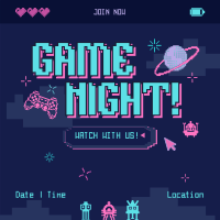 Pixelated Game Night Instagram Post Image Preview