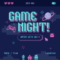 Pixelated Game Night Instagram post Image Preview