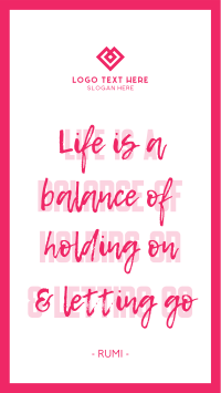 Life Balance Quote Video Image Preview