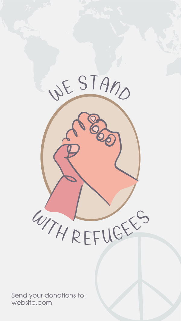 World Refugee Hand Lineart Instagram Story Design Image Preview