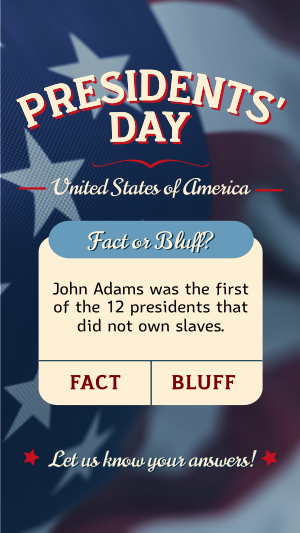 Presidents' Day Quiz  Instagram story Image Preview