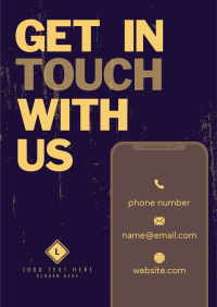 Textured Phone Contact Us Poster Image Preview