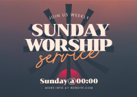 Sunday Worship Postcard Design