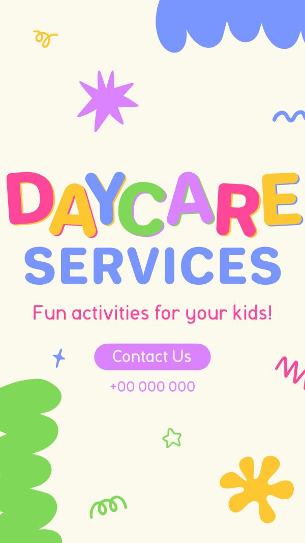 Scribble Shapes Daycare Facebook Story Design