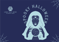 Spooky Witch Postcard Design