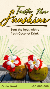 Sunshine Coconut Drink TikTok Video Design