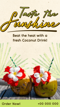 Sunshine Coconut Drink TikTok Video Image Preview