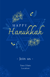 Hanukkah Star Greeting Invitation Design